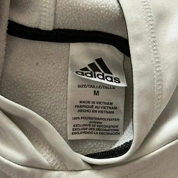[M]Adidas Gray White  Big Front Logo Light Hoodie - Picture 2 of 7